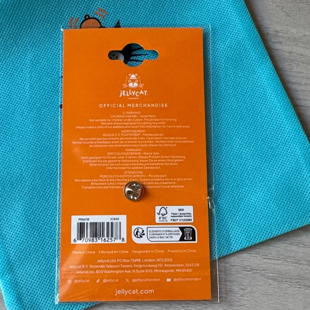 Jellycat Orange Bunny Pin